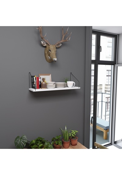 Duvar Rafı Kitaplık Mutfak Banyo Yaşam Alanı 20 X 70 Cm 1 Adet Beyaz