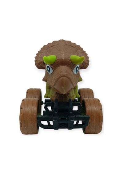 Sürtmeli Dinazor Arabalar 12 Cm - H-20 - Triceraptors -kahverengi Lisinya Çok Renkli