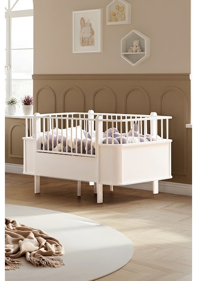 Mdf Beşik, Beyaz Dünya Büyüyen Beşik 80x130 - Beyaz Dünya Karyola 80x190