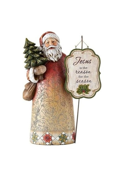 Neşeli İsa Sezonun Nedeni Noel Baba Heykelcikler, Tam Renkli Noel Haberleri Dini Heykel Masa Üstü Dekorasyon, 30 Cm