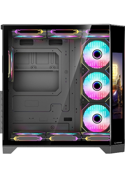 Nova 9.16'' Lcd Ekranlı Hub+kumanda Siyah 7x12cm Argb Pwm Fan Gaming Oyuncu Kasası