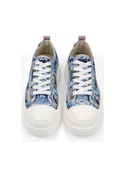 Kadın Vegan Mavi Kalın Taban Sneakers - Already Lost Tasarım Çok Renkli