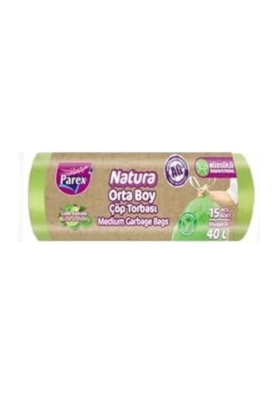 Natura Büzgülü Çöp Torbası Orta Boy 15 Li