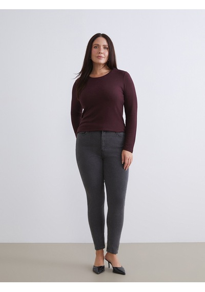 Lcw Everyday Bordo Bisiklet Yaka Kadın Body