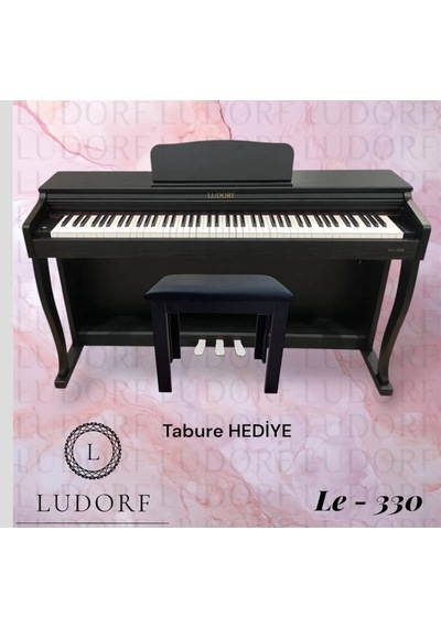 Ludorf Le 330 Siyah Profesyonel Dijital Piyano 88 Tuşlu Tuş Hassasiyetli +tabure / Kulaklık