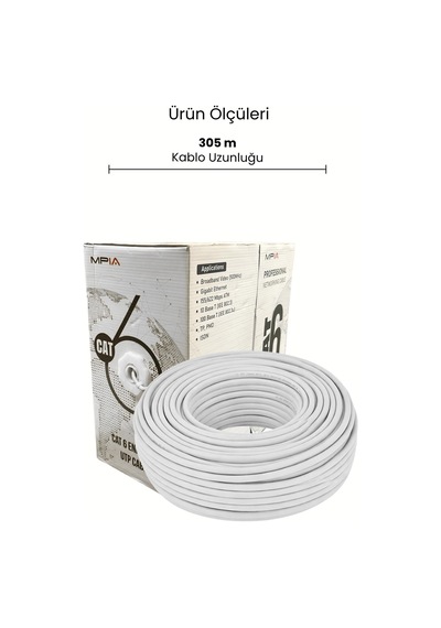 Cat6 İnternet Kablosu 23 Awg 305 Metre İç Mekan Yüksek Hızlı Ağ Kablosu