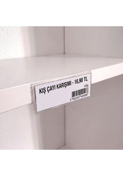 Cep Tipi Yapışkanlı Şeffaf Etiketlik 8x3cm U Tipi 200lü Paket 200 Adet