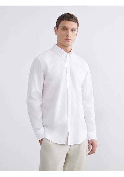 Lcwaıkıkı Classic Beyaz Regular Fit Oxford Erkek Basic Gömlek