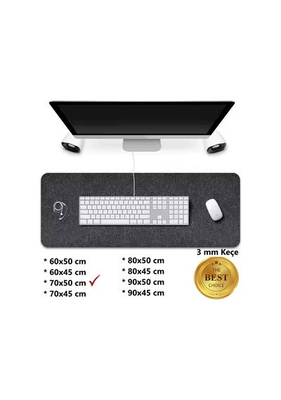 Mouse Pad Masa Üstü Koruyucu Orta Boy 3mm Keçe Klavye Pc Notebook Altı