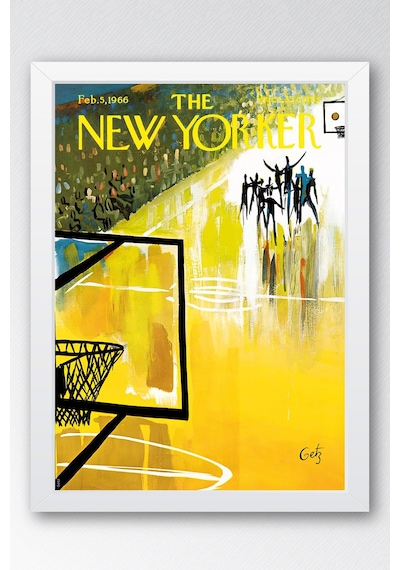 The New Yorker Çerçeveli Tablo February 5 1966 - Basketbol Tablosu