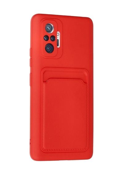 Redmi Note 10 Pro Kılıf Kelvin Kartvizitli Silikon - Kırmızı İtdark29969