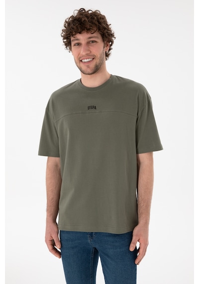 U.S. Polo Assn. Erkek Comfort Fit Bisiklet Yaka Haki Tişört 50306017-VR111