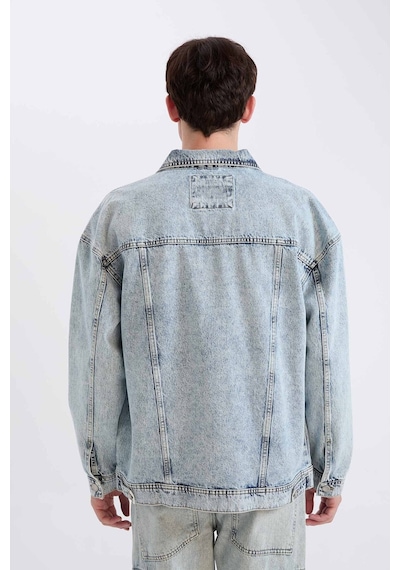 Defacto %100 Pamuk Oversize Geniş Kalıp Jean Ceket E1006ax25spnm39 Mavi-nm39