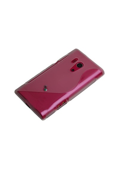 Xperia Acro İle Uyumlu S Desenli Şeffaf Silikon Kılıf Beyaz Renk