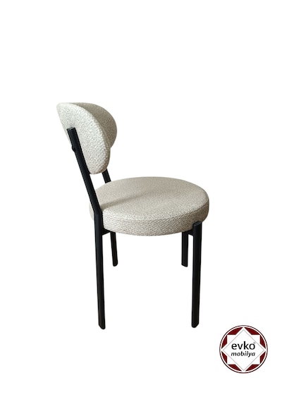 Evko Mobilya Smart Sandalye, Mutfak Salon Sandalyesi, 2 Adet Sandalye, Metal Sandalye, Yemek Sandalyesi, Otel Cafe Restoran Sandalyesi Krem