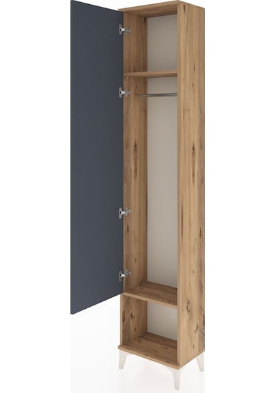 Arges Dolap 2 Raflı Tek Kapaklı Tek Askılı 44x30x221 Çam-antr... Çam