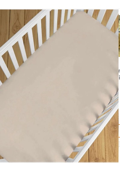 Premium Natürel Cotton 100x150 CM Lastiksiz Bej Çarşaf Bed Sheet For Baby