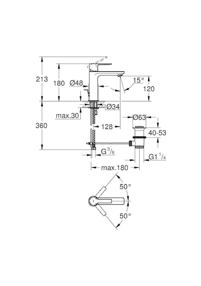 Grohe Lineare S-Boyut Lavabo Bataryası Krom 32114001