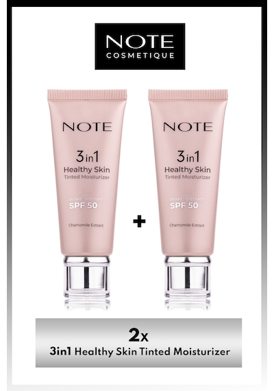 Note Cosmetics 3 İn 1 Healthy Skin Tinted Moisturizer Spf50 Krem 2'li