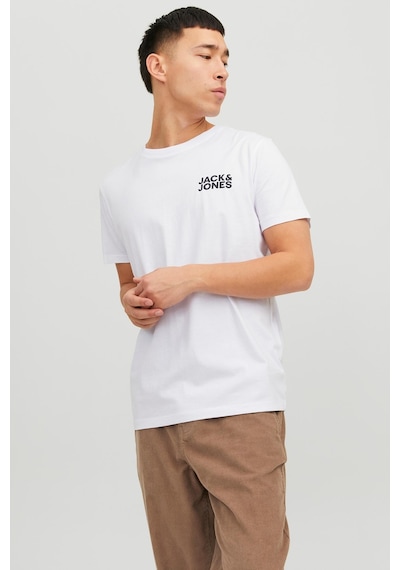 Jack & Jones Erkek T Shirt 12151955 Beyaz-siyah Beyaz - Siyah