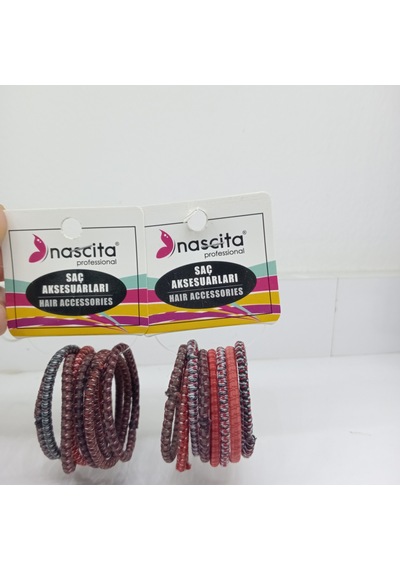 Nascita Lastık Saç Tokası 16 Adet Kahverengi