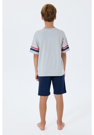 U.S. Polo Assn. Erkek Çocuk 2 Li Bermuda T-şhirt Takım Gri-2305 Gri