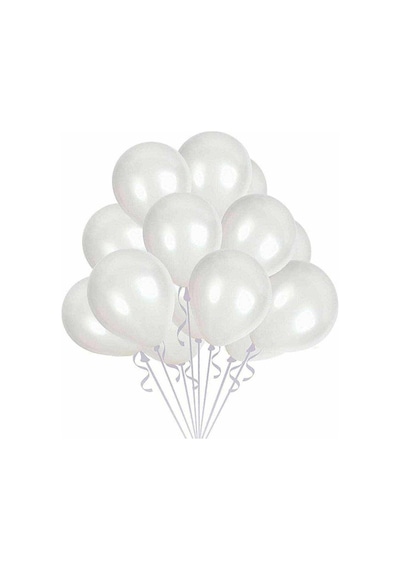 Metalik Beyaz Balon 80 Adet 12 İnc Lateks Balon