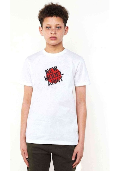 Tshirthane New Model Army Logo Baskılı Unisex Çocuk Beyaz T-Shirt