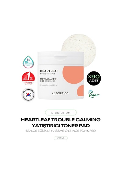 Hassas Ciltler İçin Yatıştırıcı İnce Tonikli Ped Heartleaf Trouble Toner Pad