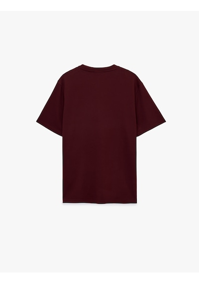 Koton Regular Fit Kısa Kollu Bisiklet Yaka Viskon Karışımlı Basic Tişört Bordo 6sam10483mk Koton Regular Fit Kısa Kollu Bisiklet Yaka Viskon Karışımlı Basic Tişört Bordo 6sam10483mk