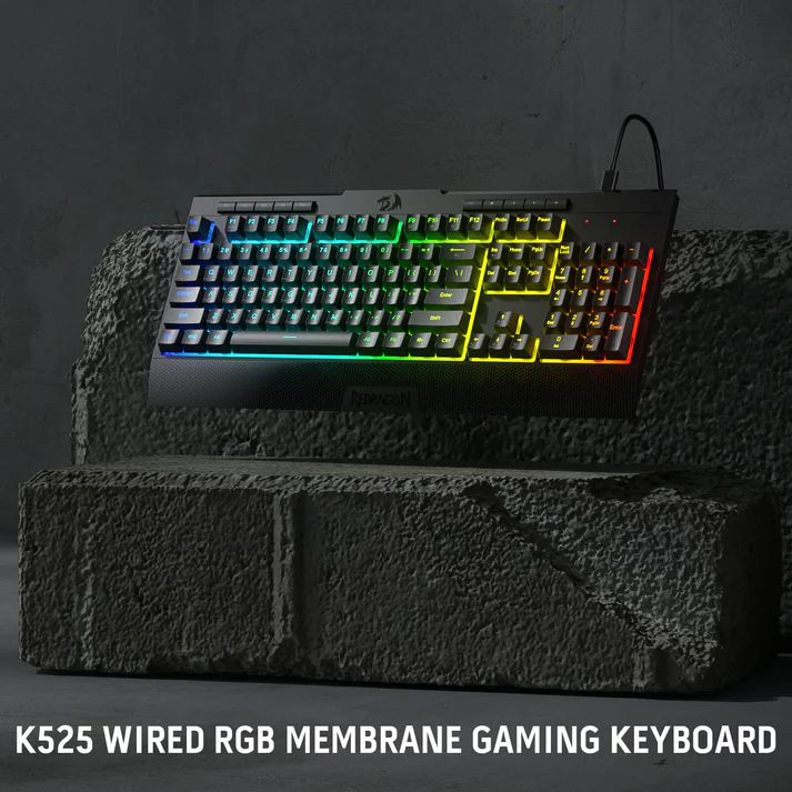 Redragon K525 104 Tuşlu Kablolu Rgb Membran Türkçe Oyun Klavyesi Mekanik Hissi Ve Smooth Linear Switch 26 Anti-hayalet Anahtarı