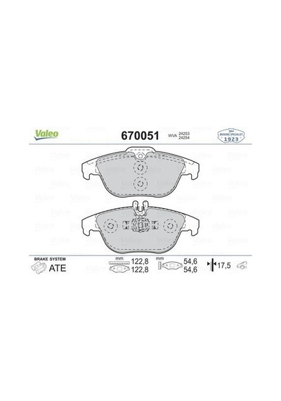 VALEO 670051 Arka Balata W204 07-11- C180 C200 C230-C230 C350-S204 07-11-C204 11-A207 C207 11-X204 08-12-
