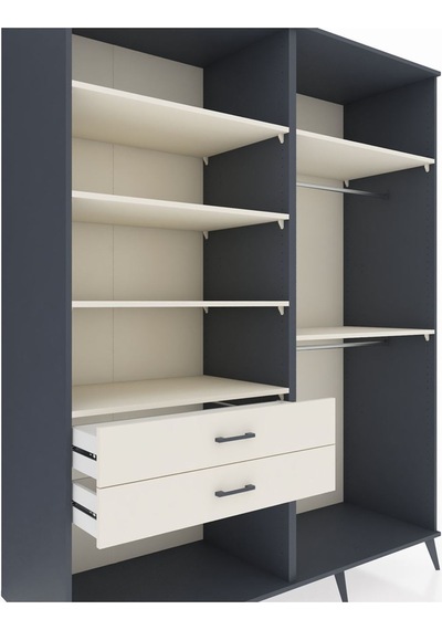 Kronos Gardrop 6 Raflı 2 Çekmeceli 2 Askılı 176x59x221 Antrasit-aytaşı Aytaşı Kronos Gardrop 6 Raflı 2 Çekmeceli 2 Askılı 176x59x221 Antrasit-aytaşı Aytaşı
