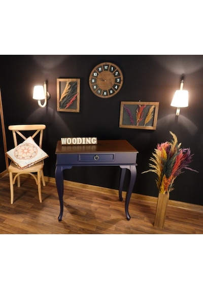 Wooding 80 Cm Çekmeceli Masif Lacivert Ceviz Dresuar (548586614) Ceviz