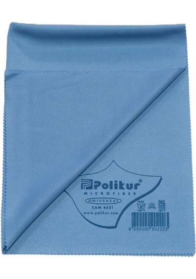 Polikur Mikrofiber Sık Dokulu Cam Temizlik Bezi - Mavi - 40x50 Cm. - 5 Adet Mavi