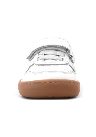 Rakerplus Bob Hakiki Deri Beyaz Barefoot Cırtlı Lastikli Bebek Sneaker Ayakkabı Beyaz