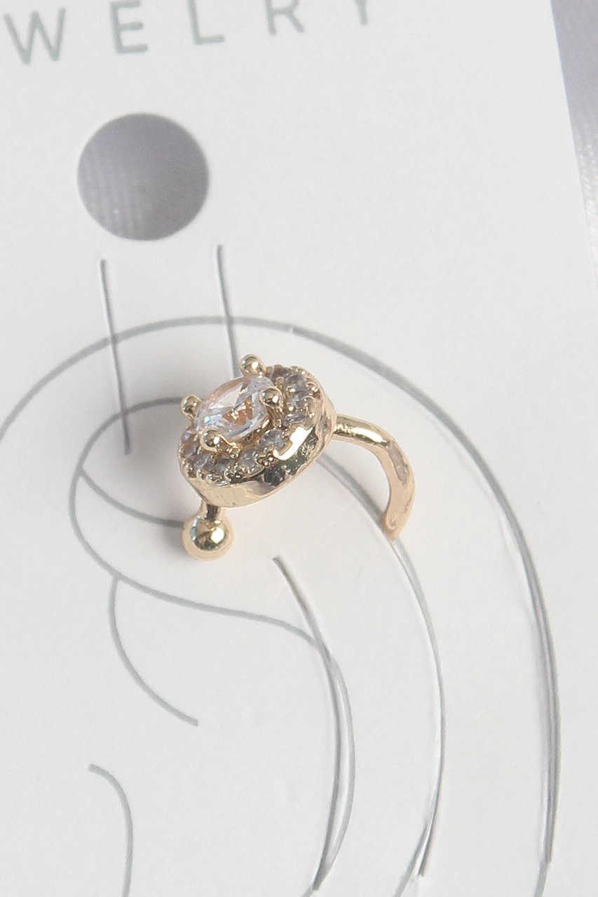 Pirinç Gold Renk Zirkon Taşlı Kadın Kıkırdak Küpe -kp-1486 Çok Renkli