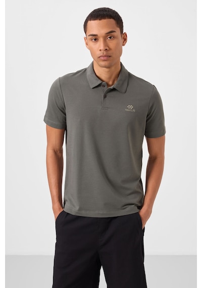 Tommy Life Çağla Basic Logolu Standart Kalıp Triko Polo Yaka Erkek T-shirt - 87748 Çağla