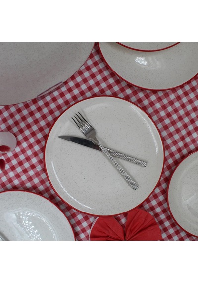 Kiraz 25 Cm Servis Tabağı 6 Adet Kırmızı