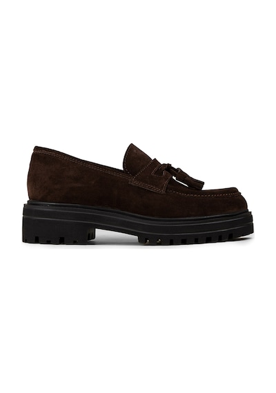 Deery Kadın Hakiki Süet Kahverengi Püsküllü Loafer - 02020zkhve01 Kahverengi
