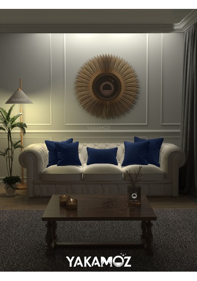 Br Yakamoz Gece Mavisi Kırlent , Yastık Kılıfı Kadife Görünümlü Velvet Touch Serisi Gece Mavisi