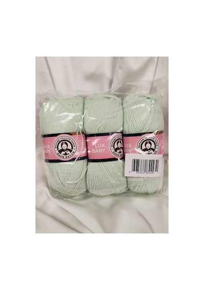 Lux Baby Su Yeşili El Örgü İpi Art No:3010 - Nm:3.4 - 100gr. 340mt. 3 Adet - Renk: 090