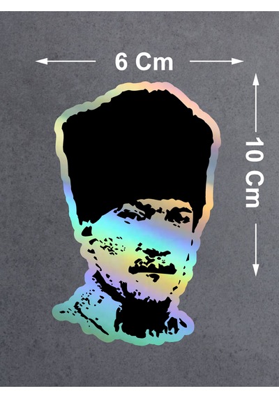 Mustafa Kemal Atatürk Sticker - Atatürk Silüet Sticker - 03006 10X6 Cm