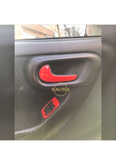 Opel Corsa C 28 Parça Full Set Kırmızı Torpido Maun Kaplama (Kırmızı)
