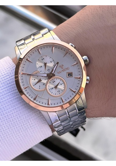 Raymond Nişan Ve Damatlara Özel Çelik Kordon 2 Yıl Garantili 5 Atm Erkek Kol Saati+bileklik Rmd.30 Rose Gold - Gümüş Raymond Nişan Ve Damatlara Özel Çelik Kordon 2 Yıl Garantili 5 Atm Erkek Kol Saati+bileklik Rmd.30 Rose Gold - Gümüş
