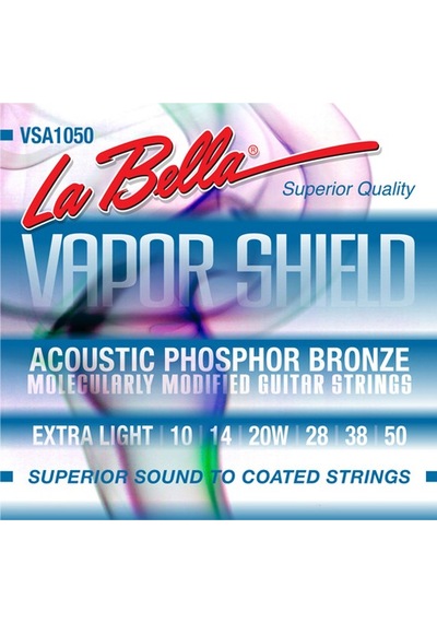 La Bella Vsa1050 Vapor Shield Acoustic Guitar Strings. Extra Ligh