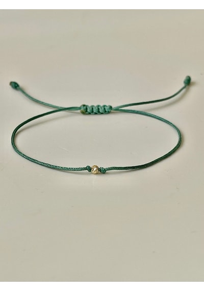 14 Ayar Dorika Toplu Rengarenk Altın Bileklik Gold Bracelet İpli Altın Bileklik Gül - Mavi
