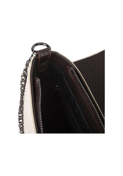 Nas Bag Mini Kapaklı Çapraz Çanta En 20 Cm , Boy 12 Cm Krem Kahve Lopez