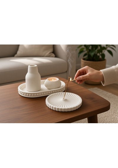 Nakkaş Home Dekoratif Mum Ve Tütsülük Obje - M10 Modeli Beyaz