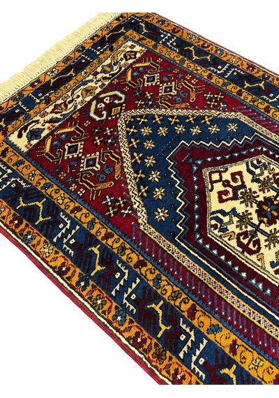 El Dokuma Yahyalı Halısı 103x185 Kök Boya %100 Yün Halı Kırmızı